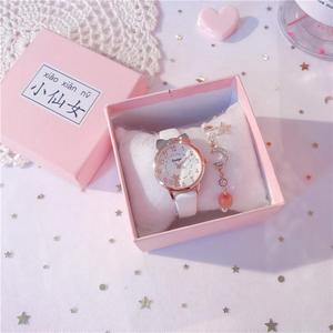 Xu hướng thời trang Dễ Thương Tai Kitten quay số vành đai thạch anh xem + Hoa Vòng đeo tay trẻ em đồng hồ báo thức - Product Image 2