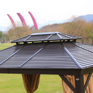 Gazebo multifonctionnel personnalisé pour l'extérieur, imperméable, toit en polycarbonate, cadre en aluminium 12x16, gazebo à toit rigide avec toit en métal - Product Image 6