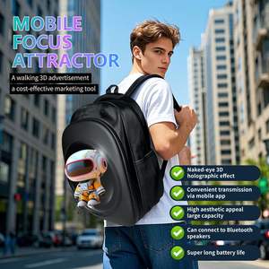 Mochila de Cuero con Ventilador Holográfico HD de 28 cm, Resistente al Agua, con 2 Aspas, Pantalla Holográfica 3D, Visualización a Simple Vista, Otros Equipos de Publicidad - Product Image 5