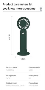 Ventilateur portable mini turbo SL609 à 3 vitesses avec batterie rechargeable de 400 mAh et chargement USB pour une utilisation en extérieur et en voyage - Product Image 3
