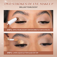 Stick illuminateur double embout longue tenue, crème scintillante, fard à paupières liquide, maquillage cosmétique pour usage quotidien, éclaircissant pour les joues et le corps