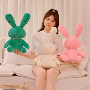 Sevimli isteğe özel peluş oyuncak imalatı dolması hayvan özel bunny peluş uzun kulak tavşan doldurulmuş oyuncak