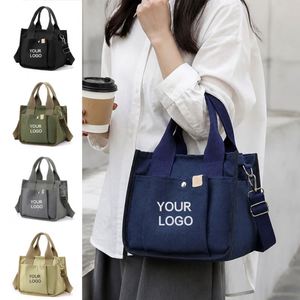 Custom High Quality <b>Plain</b> Eco Friendly Reusable <b>Large</b> Casual Shoulder Messenger <b>Canvas</b> Tote for Travel Shopping - Product Image 2
