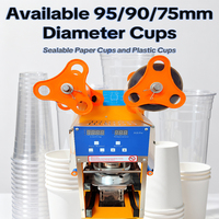 Vente en gros d'usine 95 90 75mm Commercial 450W Réglable 0-250 ℃    Machine automatique de scellage de gobelets