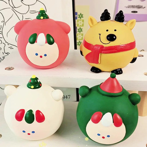 Christmas Reindeer <strong>Dog</strong> <strong>Toy</strong> <strong>Latex</strong> Chew Ball for <strong>Dogs</strong> <strong>Squeaky</strong> Bite Chew <strong>Dog</strong> <strong>Toy</strong> - Product Image 4