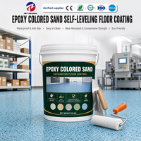 Mortier époxy autolissant, revêtement de sol en sable coloré, deux composants, résistant à l'abrasion, pour entrepôt industriel, fort trafic