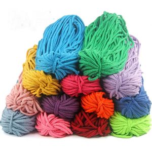 Factory Supply 5mm Colored Eco-Friendly <b>Braided</b> Webbing Cotton Cord 100% Cotton 90M Per Roll for Garment Bags Shoes <b>Accessories</b> - Product Image 1