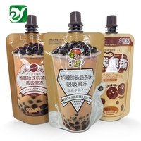 Emballage Jus De Bissap Sac imprimé transparent mat Doypack avec buse 200ml Boba Milk Spout Pouch