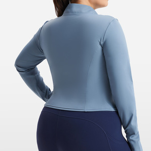 <span class=keywords><strong>Veste</strong></span> de <span class=keywords><strong>sport</strong></span> <span class=keywords><strong>grande</strong></span> <span class=keywords><strong>taille</strong></span>, haute élasticité, respirante, pour <span class=keywords><strong>femme</strong></span>, printemps, manches longues, fermeture éclair, ajustée, course à pied, fitness, yoga - Product Image 1