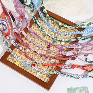 Haut de gamme bohème lumière luxe été foulard en soie collier perle pendentif transfrontalier à la mode chaîne de <span class=keywords><strong>cou</strong></span> - Product Image 4