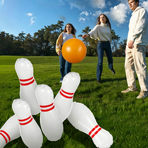 Ensemble de mini-bowling gonflable, jouet populaire pour les sports de plein air pour enfants, jeu de boules de bowling en PVC, équipement de bowling - Product Image 3