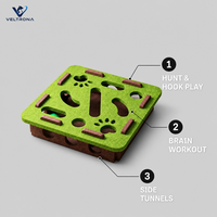 Jouet de labyrinthe pour chat, puzzle interactif en feutre avec emplacements pour empreintes de pattes, pour chats d'intérieur, chatons, jeu d'intelligence