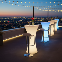 Table de bar LED en plastique, mobilier de fête, comptoir de bar LED