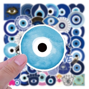 Paquet d'autocollants de mauvais yeux, étiquette en vinyle PVC imperméable et esthétique, dessin animé, pour journal intime, décoration, 50 pièces - Product Image 3