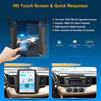 Estéreo para Auto Android de 10.4 Pulgadas para Toyota RAV4 2013+ con Navegación GPS, CarPlay Inalámbrico, Android Auto, Reproductor Multimedia DSP