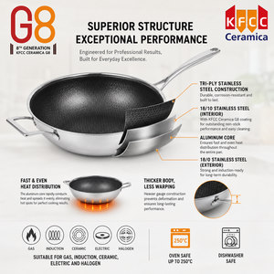 Wok de chef en céramique G8 à structure alvéolée avec option sans PFAS, pour commandes en gros et approvisionnement stable, destiné aux équipes de sourcing OEM ODM - Product Image 3