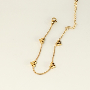 Minimalist Quad Puffed Heart <b>Bracelet</b> with Octagram <b>Crystal</b>, Vefiery Waterproof Stainless Steel Adjustable Ladies <b>Bracelet</b> Gift - Product Image 3
