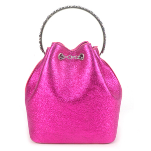 Bolso de Noche Tipo Cubo con Borlas de Diamantes Rosados de Lujo Personalizado, Bolso Tipo Cubo con Decoración de Cadena para Mujer - Product Image 3