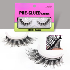 Self <b>Adhesive</b> 3D Mink False Eyelashes No Glue Reusable <b>Lashes</b> with Custom Packaging for Beauty Retail - Product Image 5