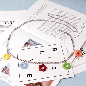 โซ่คาดเอวลายดอกไม้ จี้อะคริลิกหลากสี โซ่คล้องตัว สไตล์ฮิปฮอป แฟชั่นใส่ได้ทุกวัน แบบพันรอบเอว - Product Image 4