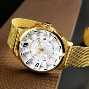 <span class=keywords><strong>Skmei</strong></span> – montre à Quartz pour hommes, nouveau modèle 9166, montre classique en acier inoxydable doré de qualité supérieure - Product Image 6