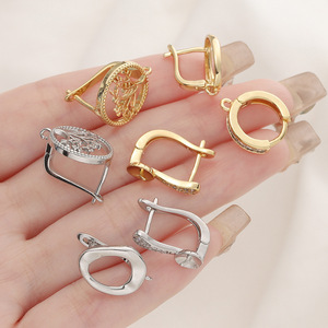 Earring Clasp Mixed Shapes 18k Gold Plated Copper Jewelry Finding For Earring Making GA0620 - Product Image 3