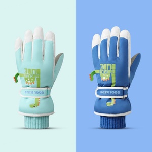 Gants de ski en polyester coupe-vent antidérapants à doigts entiers pour enfant garçon, motif dessin animé mignon, personnalisables, vente en gros, directement de l'usine - Product Image 2