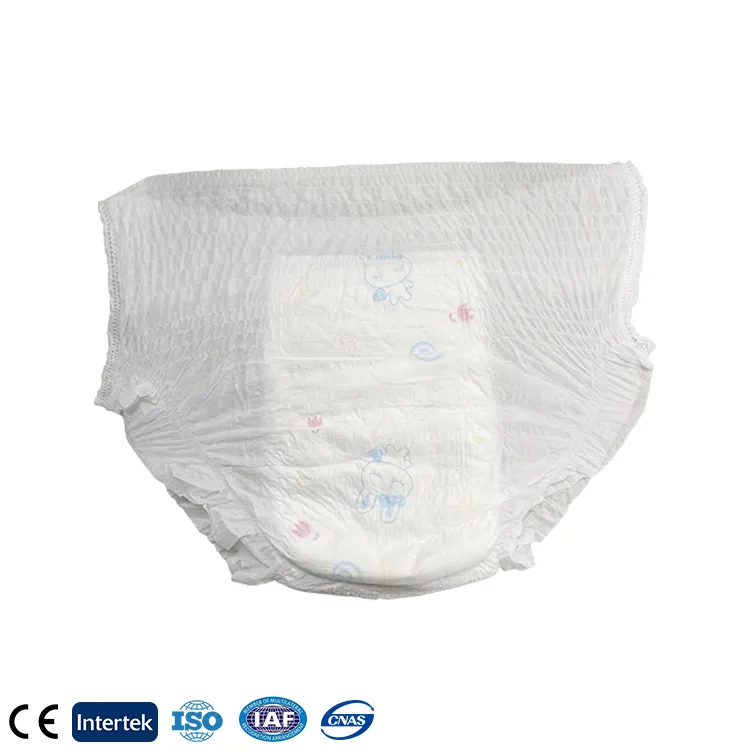FSC gmpc CE ISO13485 bsci ย่อยสลายได้ทางชีวภาพผ้าอ้อมเด็กเกรดหนึ่งดึงขึ้นได้