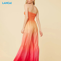 OEM Custom ized Ruffle Edge Design Blume V-Ausschnitt Party Brautkleid Mode Elegante Frauen Sexy Seite Öffnung Prom Abendkleid