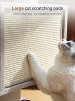 Arbre à chat tour de 48,4 pouces de hauteur, design moderne, robuste, en bois, avec griffoir en sisal, hamac, perchoir et lit, pour grands chats d'intérieur
