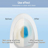 Nettoyant pour réservoir et drain de toilettes, gel bleu écologique, désodorisant et détachant, 5%-15% d'ingrédients actifs, motif dessin animé mignon