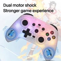 Manette de jeu sans fil NS21 RGB pour Switch/Ps3/Ps4/Android/Ios, joystick gyroscopique 6 axes, manette de jeu à double moteur avec support de téléphone