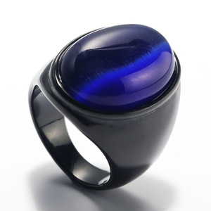 Vente en gros de bagues en acier inoxydable 316 personnalisées <span class=keywords><strong>avec</strong></span> <span class=keywords><strong>saphir</strong></span> <span class=keywords><strong>vert</strong></span> turc, 100 pièces, ovales, pour hommes, <span class=keywords><strong>avec</strong></span> pierres précieuses - Product Image 6