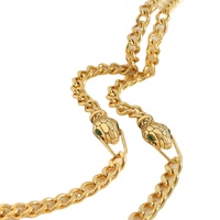 Maßgefertigtes 18K Vergoldetes Edelstahl Zirkon Kubanische Kette Halskette Armband Ring Set Party-Schmuckset für Damen