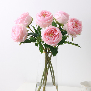 Bouquet de fleurs artificielles Premium Austin Rose 30cm-100cm en tissu huilé pour décoration de mariage et de maison - Product Image 2
