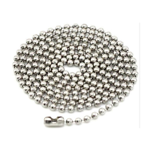 Collar de cadena de cuentas de metal, cadena de bolas de rodillo de acero inoxidable, cadena de bolas de cuentas de 2,4mm - Product Image 6