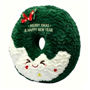 Coussin en peluche personnalisé en forme de couronne de Noël, coussin en peluche en forme de couronne de Noël, coussin de Noël en forme de beignet - Product Image 4