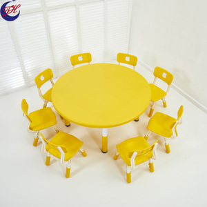 Set di <span class=keywords><strong>Tavolo</strong></span> <span class=keywords><strong>e</strong></span> <span class=keywords><strong>Sedie</strong></span> Rotonde <span class=keywords><strong>in</strong></span> <span class=keywords><strong>Plastica</strong></span> per Arredamento Prescolare <span class=keywords><strong>e</strong></span> Uso Scolastico per Bambini - Product Image 6