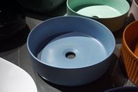 Lavabo rond en céramique blanche de style simple moderne Lavabo au-dessus du comptoir Art pour pas cher prix pour la maison Salle de bain