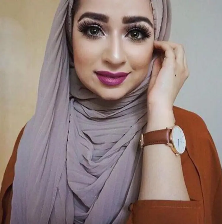 패션 인스턴트 hijab 스카프 쉬폰 주름 스카프 여성 hijab