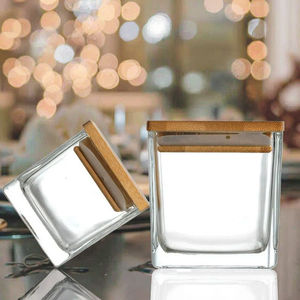 蓋付き正方形クリスマスキャンドル容器スタンド、ホームデコレーション用 - Product Image 4