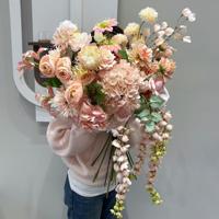 Groothandel Bulk Champagne Roze Serie Enkelvoudige Zijden Kunstbloem Bloemstuk Accessoires voor Bruiloft Huisdecoratie
