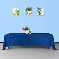Nappe de table ronde en velours bleu roi pour événements, banquets, dîners, mariages – Housse de table en lin décorative – Vente chaude