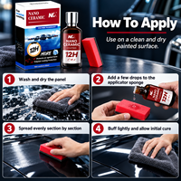 Revêtement céramique nano 50 ml, protection hydrophobe brillante pour peinture automobile avec applicateur pour le detailing automobile