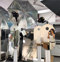 Machine Photobooth Portable à Écran Tactile 15,6 Pouces avec Anneau Lumineux et Caméra Compatible Impression Instantanée pour Fêtes, Mariages et Événements