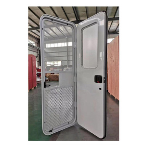 Puerta de entrada de RV estilo americano con red de mosca de puerta interior y marco negro de red de seguridad para autocaravana - Product Image 3