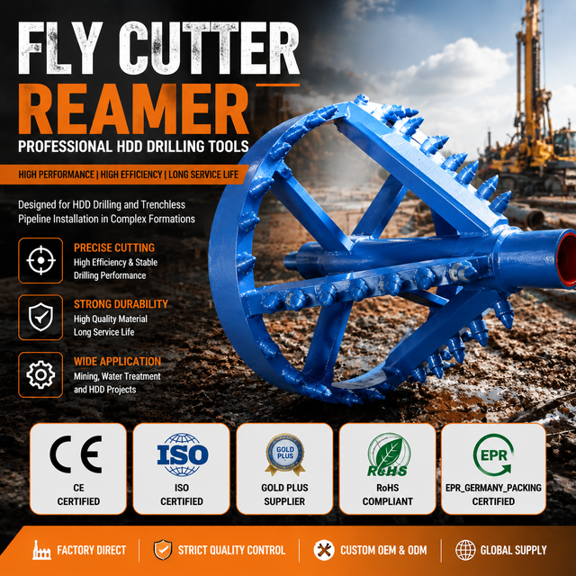 HDD Barrel Reamer Fly Cutter, Horizontal Directional Drill Accessories, Water Well & Utility Drilling, High Torque & Durable