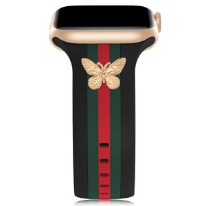 Nhà Máy Bán buôn không gây dị ứng ba màu Apple Silicone dây đeo cổ tay dây đeo đồng hồ với mô hình bướm - Product Image 1