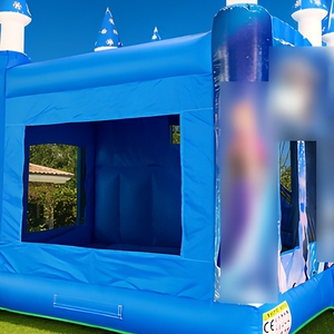 Château gonflable sur le thème de <span class=keywords><strong>la</strong></span> glace avec toboggan, motif neige bleue d'hiver, château de saut pour les fêtes d'enfants et <span class=keywords><strong>la</strong></span> location commerciale - Product Image 5