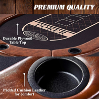 Successeur Table de poker Texas 10 joueurs avec lumières LED incrustées 2 ports USB 2 Type-c Blackjack portable Fonction de stockage pliable